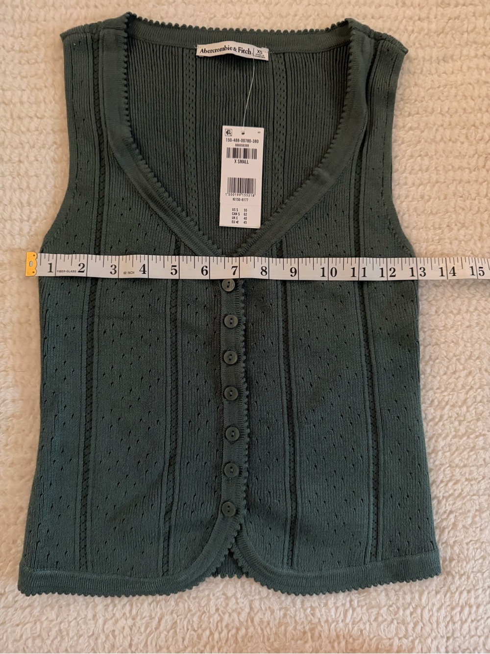 Abercrombie & Fitch Dark Teal Ribbed Button-Front Knit Tank - Picture 4 of 4